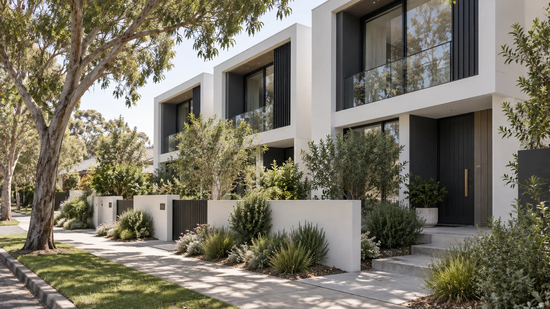 Contemporary Australian townhouses with individual entrances